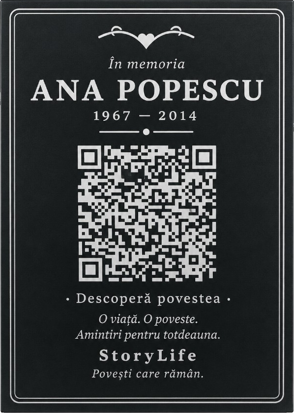 Placă memorială StoryLife pentru Ana Popescu, 1948 — 2024