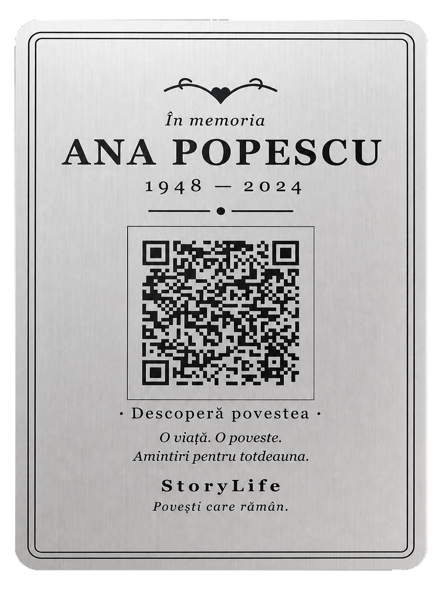 Placă memorială StoryLife pentru Ana Popescu, 1948 — 2024